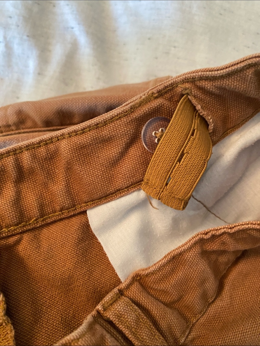 Kids Carhartt canvas carpenter work pants size 10 Brown color - Picture 7 of 8